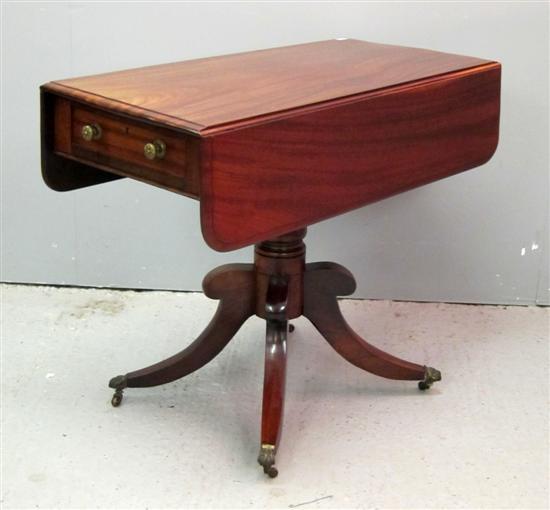 Appraisal: th century centre pedestal pembroke table with freize drawer on