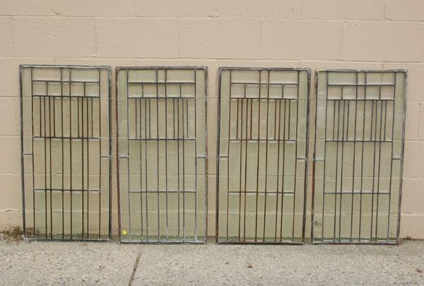 Appraisal: Rectangular leaded beveled glass windows panels x