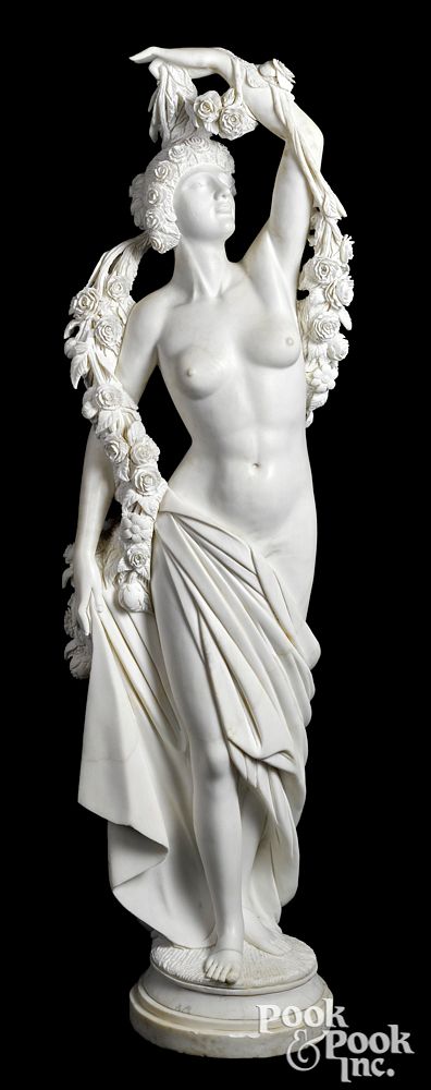 Appraisal: Carrera marble figure of a young maiden Carrera marble figure