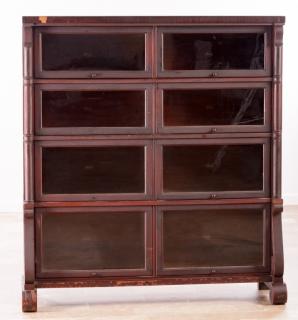 Appraisal: Macey Furniture Double Stacked Barrister Bookcase Macey Furniture Company mahogany