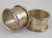 Appraisal: A pair of silver napkin rings maker A R E