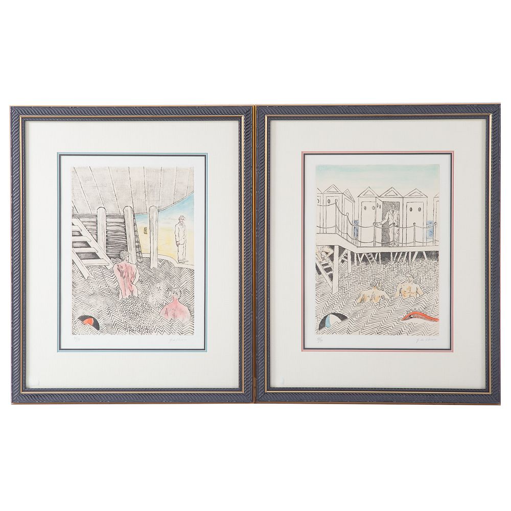 Appraisal: Giorgio de Chirico Two Color Aquatints Italian - Bagni Misteriosi