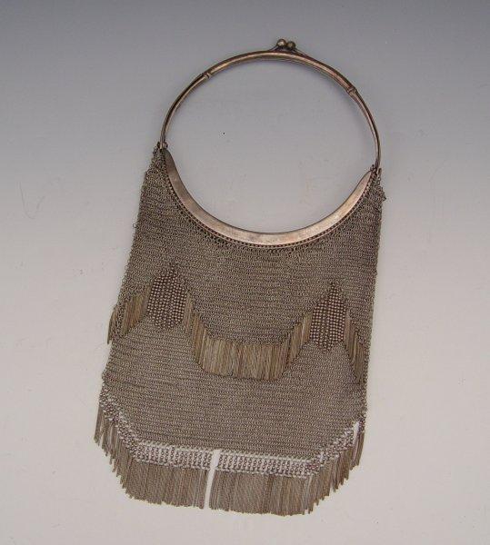 Appraisal: GERMAN HANAU CONTINENTAL SILVER MESH PURSE Hanau and typical German