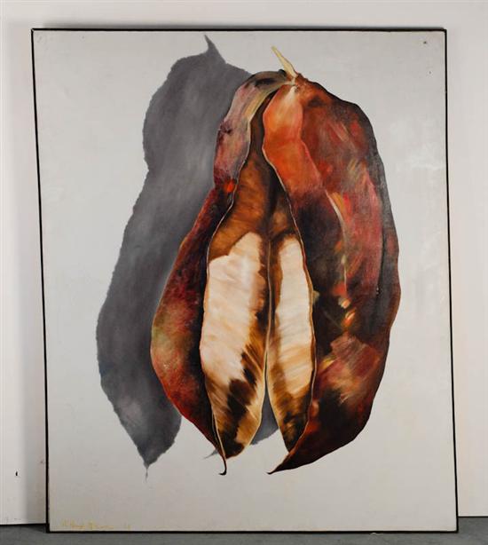 Appraisal: Harry McCue Seed Pod Oil on Canvas McCue is a