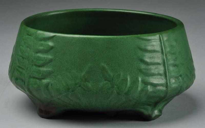 Appraisal: Weller Bedford Matte Green Arts Crafts Urn Description Raised designs