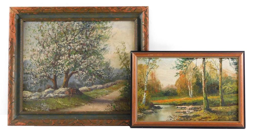 Appraisal: Two paintings by Frederick Matzow American - oil on board