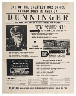 Appraisal: DUNNINGER JOSEPH One of the Greatest Box Office Attractions in