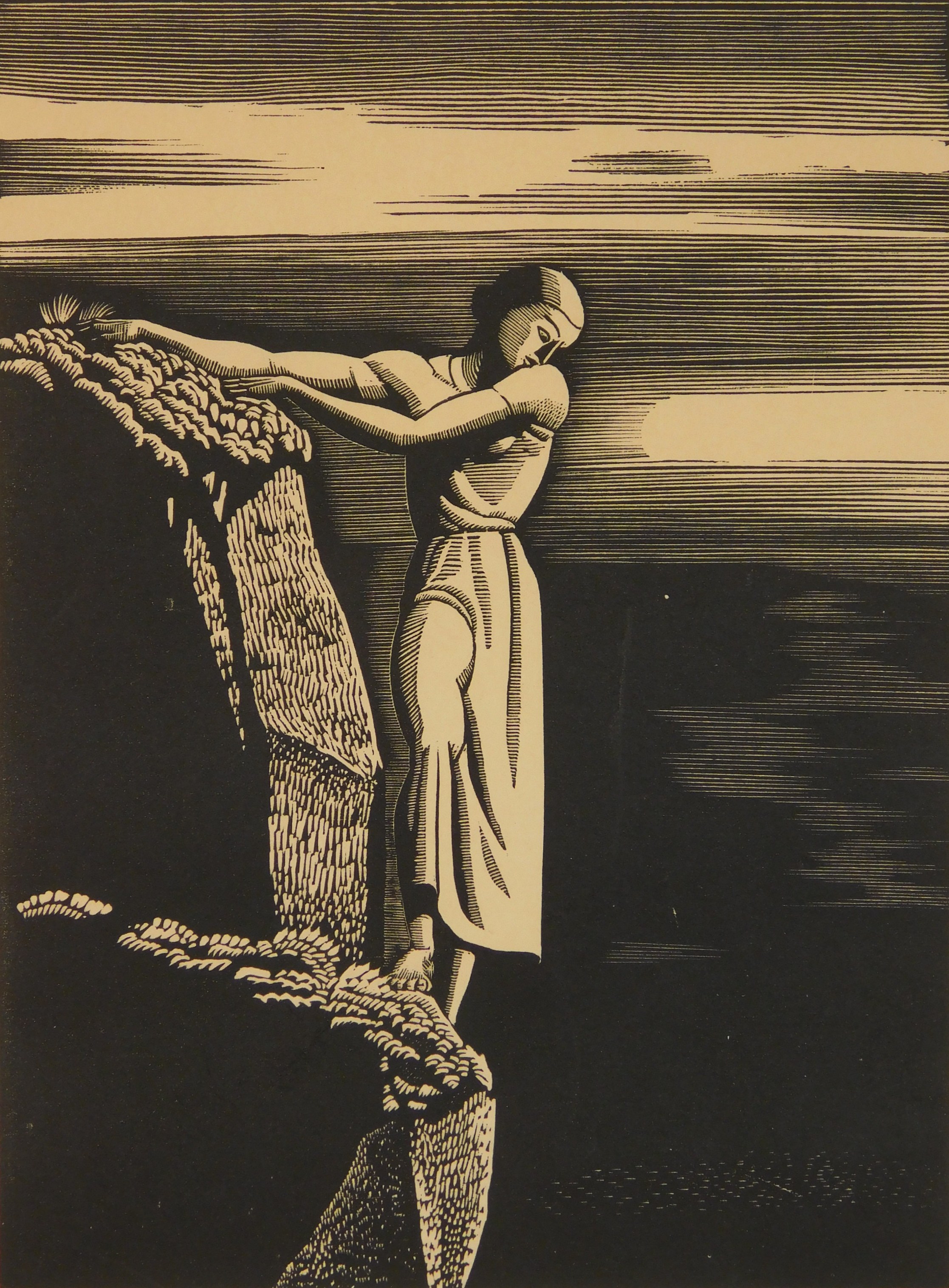 Appraisal: Rockwell Kent - ''Girl on Cliff'' Burne-Jones - wood engraving