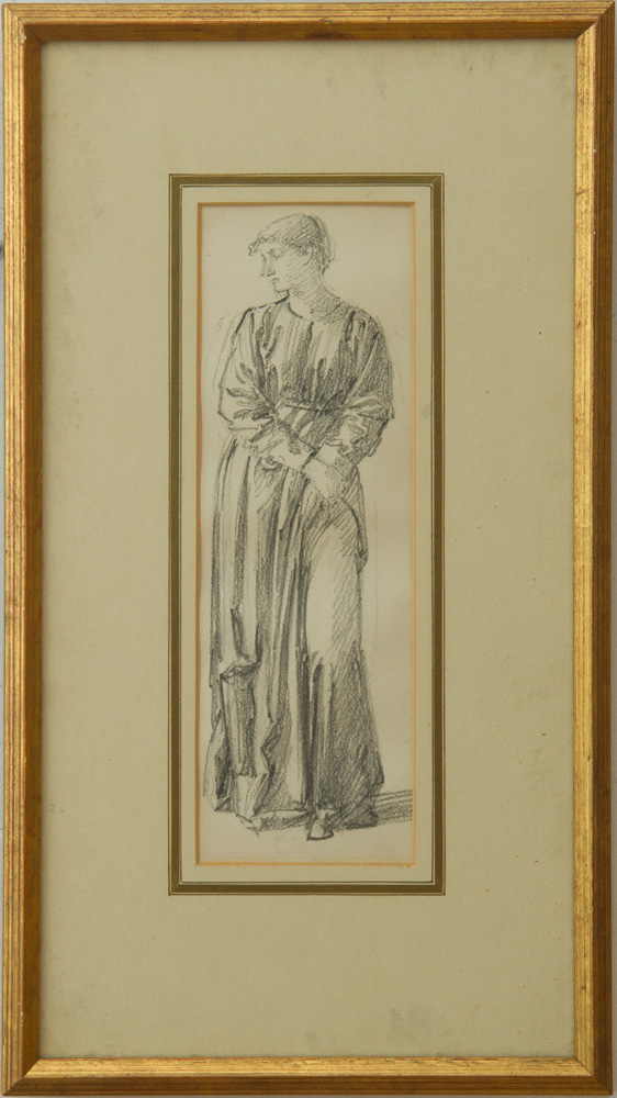 Appraisal: CHARLES FAIRFAX MURRAY - FEMALE FIGURE STUDY Pencil on paper