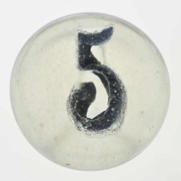 Appraisal: Painted Number Sulphide Marble Description Number five figure is painted