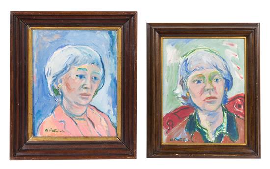 Appraisal: Sale Lot Abbott Pattison American - Portraits a pair of