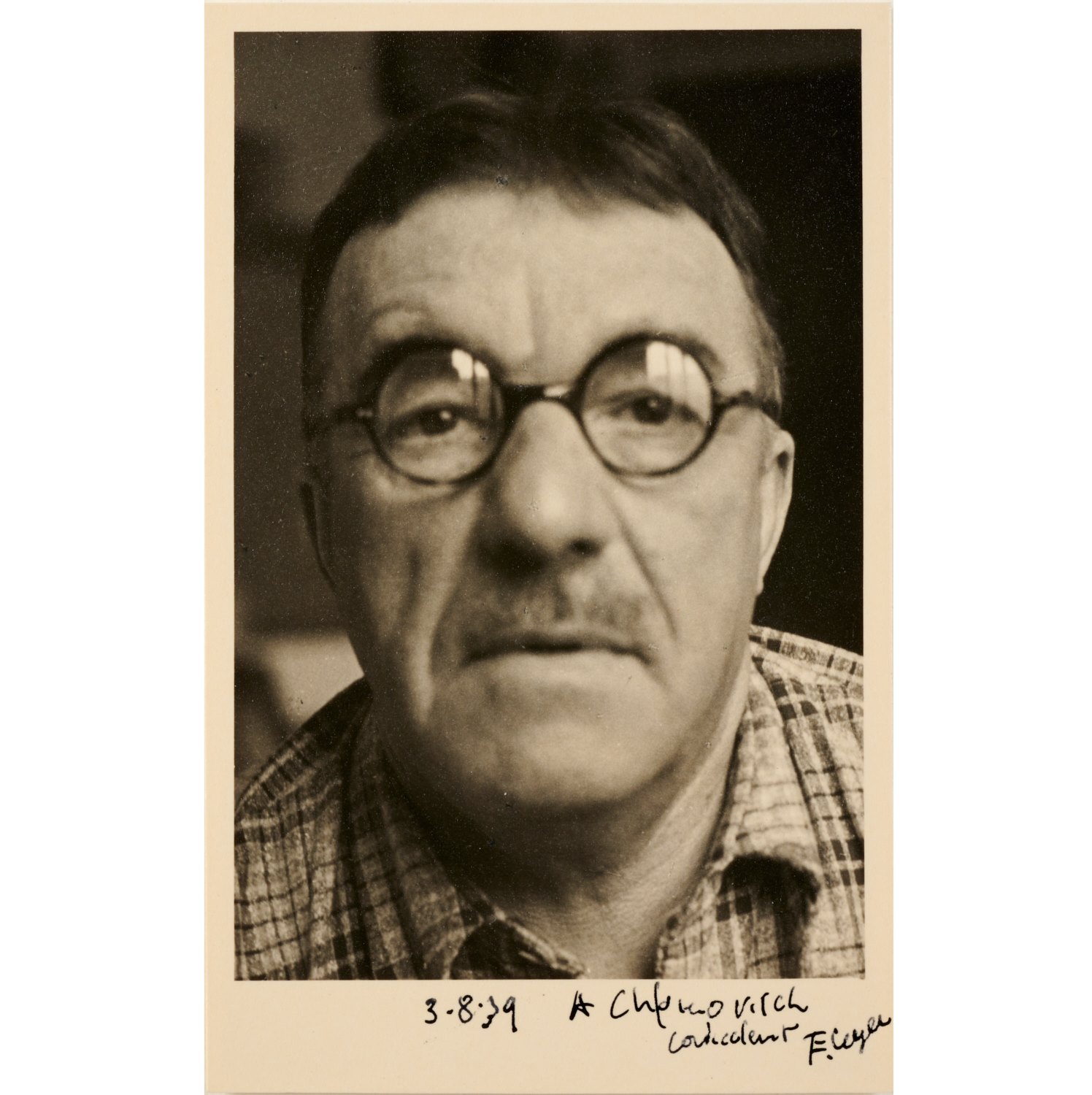 Appraisal: FERNAND LEGER SELF PORTRAIT PHOTOGRAPH Fernand Leger French - gelatin