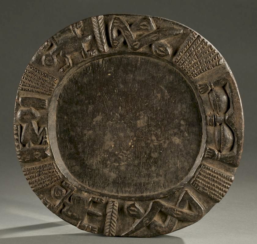 Appraisal: Yoruba divination board th c A circular divination board with