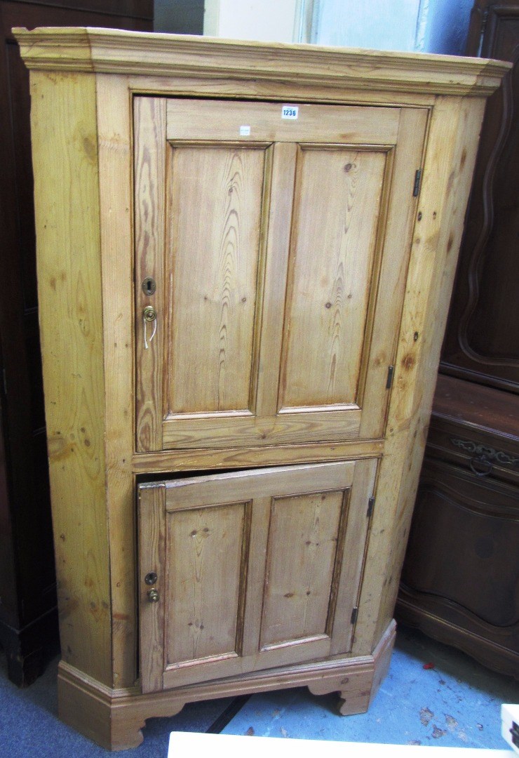 Appraisal: An early th century pine double height floor standing corner