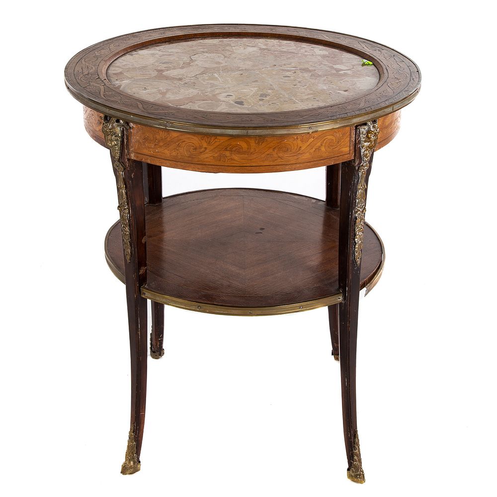 Appraisal: Louis XV Style Lamp Center Table th century circular table