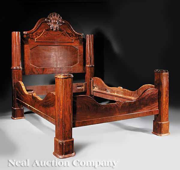 Appraisal: An American Rococo Carved Mahogany Bedstead mid- th c probably