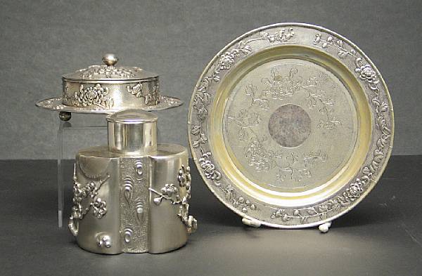 Appraisal: A group of export silver containers Late Qing Republic Period