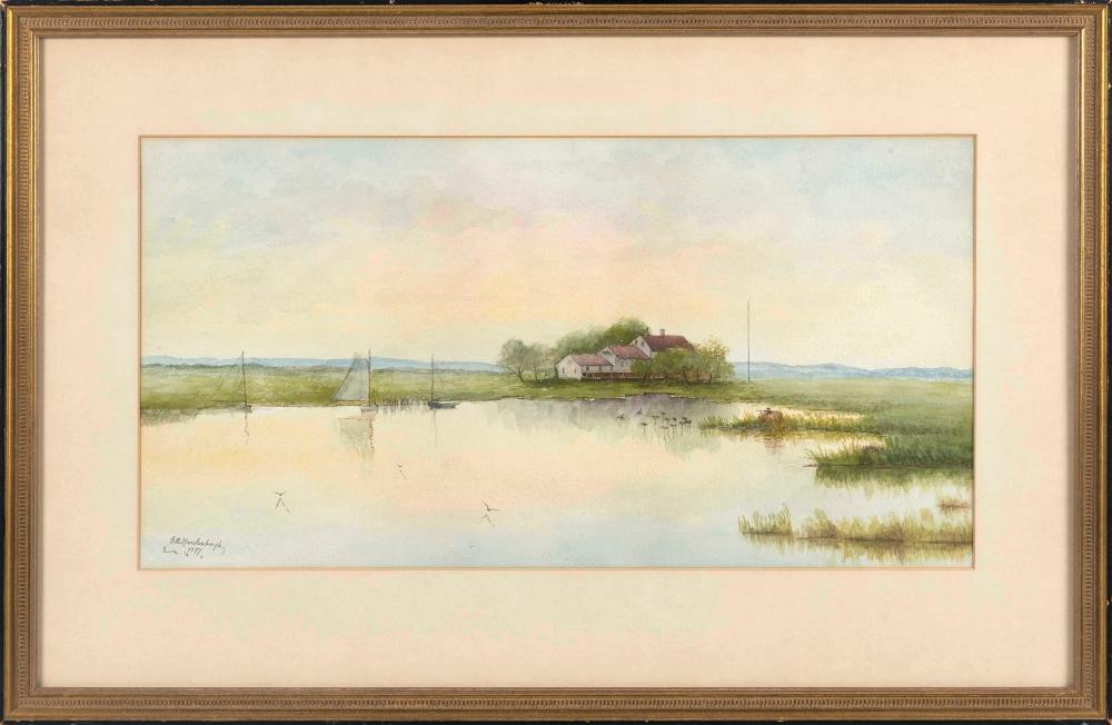 Appraisal: WATERCOLOR LANDSCAPE DATED X SIGHT FRAMED X WATERCOLOR LANDSCAPE Dated