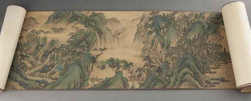 Appraisal: Chinese watercolor hand scroll attr to Sun Zhi depicting a