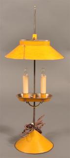 Appraisal: Jerry Martin Yellow Tin Student Lamp Signed Jerry Martin Yellow