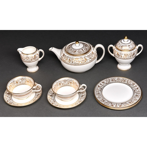 Appraisal: A Wedgwood white and gilt Gold Florentine pattern tea service