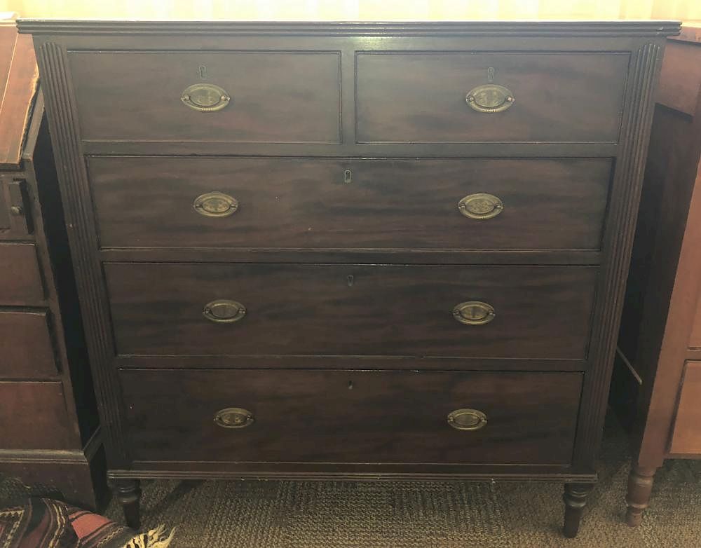 Appraisal: Sheraton Mahogany Chest of Drawers Sheraton mahogany chest of drawers