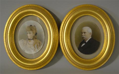 Appraisal: J RAMSIER AMERICAN KENTUCKY - PAIR OF PORTRAITS Mixed media