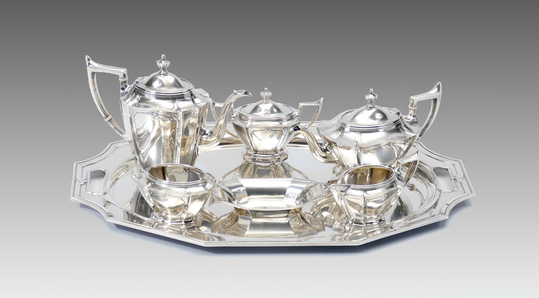 Appraisal: GORHAM KING ALBERT STERLING SILVER TEA SERVICE piece 's service