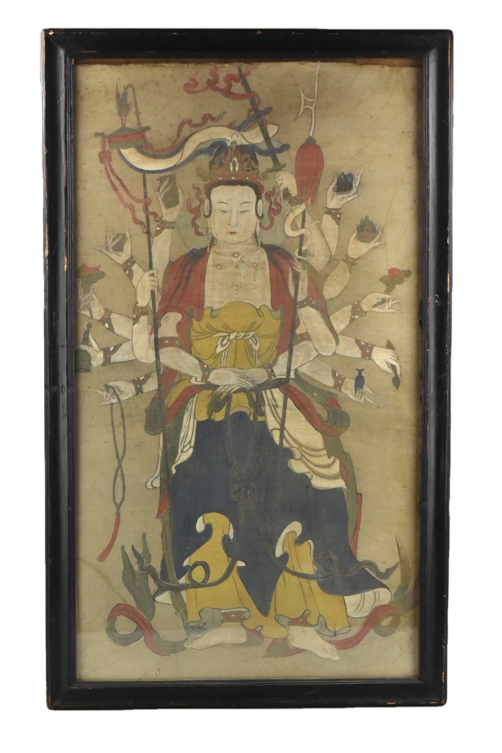 Appraisal: A Chinese fresco painting of Buddha in flowing robe dating