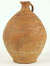 Appraisal: REDWARE JUG - th C ovoid unglazed redware jug with