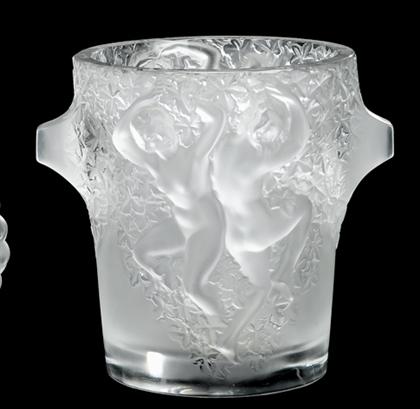 Appraisal: Lalique 'Ganymede' pattern glass wine cooler th century Of tapered