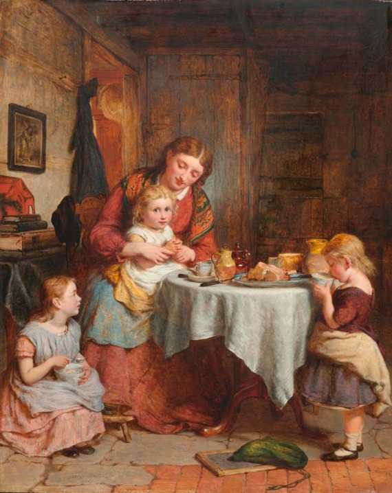 Appraisal: SMITH GEORGE London Mother with three children at a table