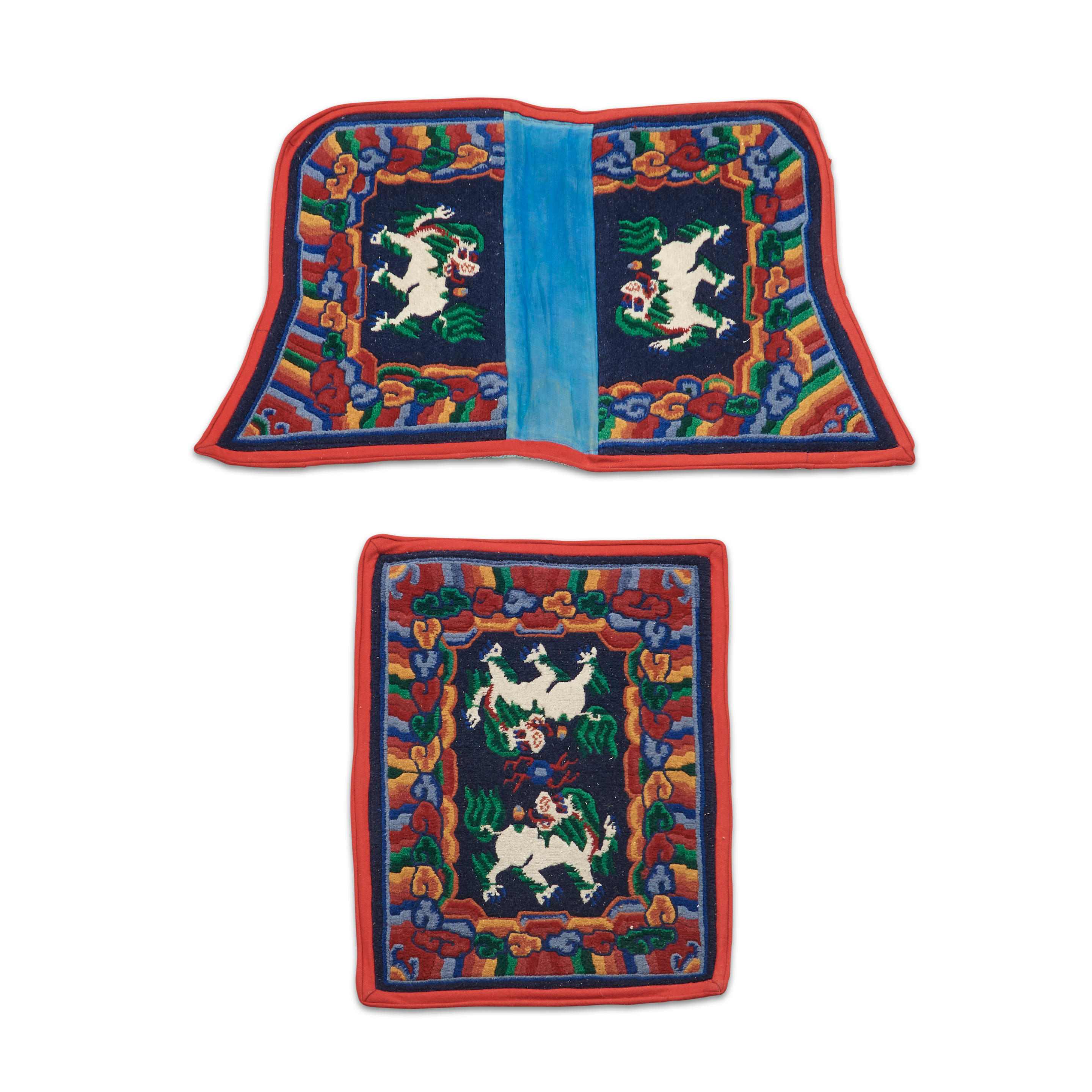 Appraisal: PAIR OF TIBETAN BAGS ft in x ft in and