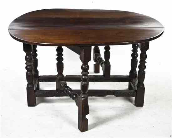 Appraisal: A Georgian Style Gate-Leg Table having a rectangular top with