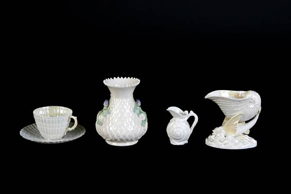 Appraisal: A group of Belleek porcelain articles comprising vases including a