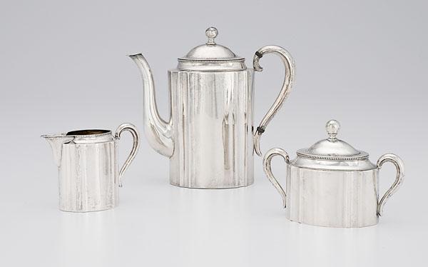 Appraisal: GERMAN SILVER COFFEE SERVICE German early th century three pieces