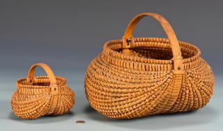 Appraisal: East TN Split Oak Baskets attrib Greene Co East Tennessee