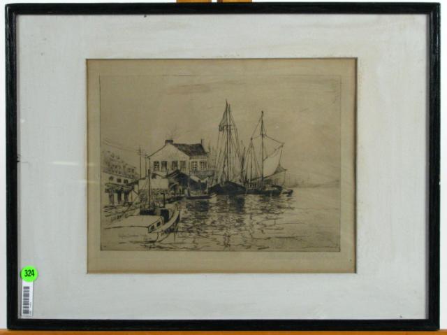 Appraisal: Walter Stearns Hale LA - Etching x image size signed