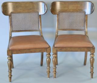 Appraisal: Set of eight Ralph Lauren Regency style chairs having caned