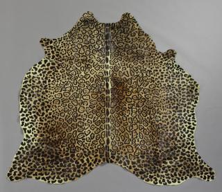 Appraisal: Printed Cowhide Faux Cheetah Rug st c ' x '