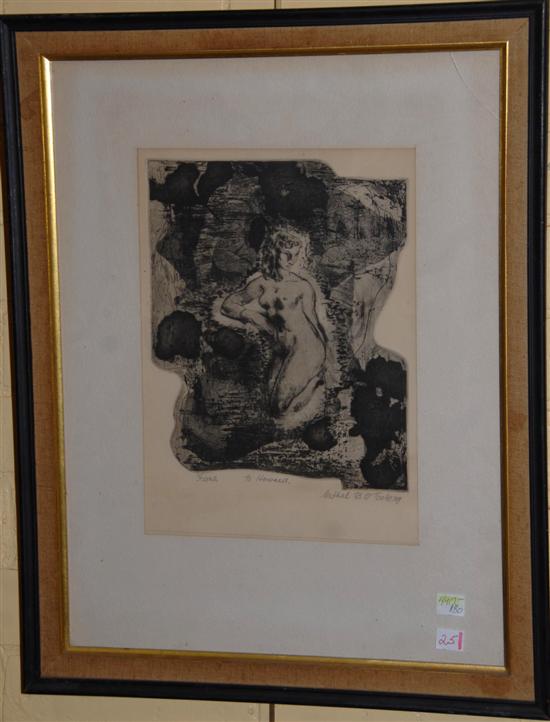 Appraisal: CATHAL BRENDAN O'TOOLE AMERICAN NY - Modern engraving Fiona Penci