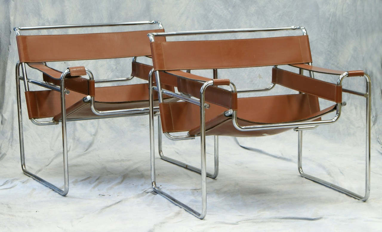 Appraisal: Marcel Breuer for Knoll pr Wassily chairs in chromed steel