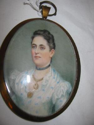 Appraisal: ATTRIBUTED TO ANNIE DIXON A Lady wearing a white dress