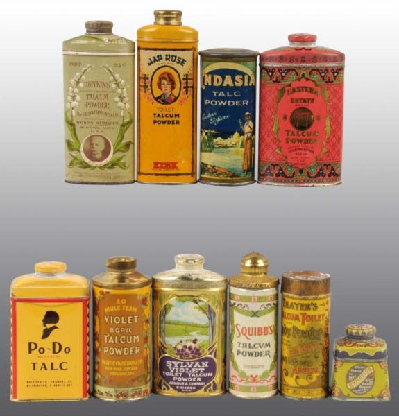 Appraisal: Lot of Talc Tins Description Nice grouping includes one for