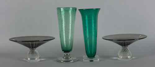 Appraisal: Four pieces of Erickson art glass tallest -