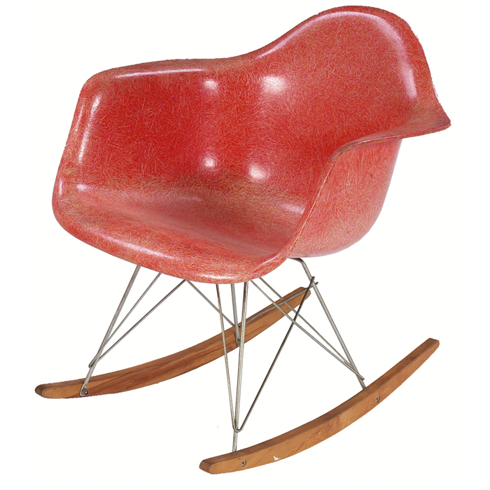 Appraisal: Eames RAR rocking chair red-orange