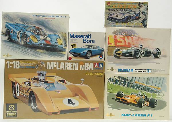 Appraisal: Racecars Lot includes Fugiama Monogram Heller and other boxed plastic