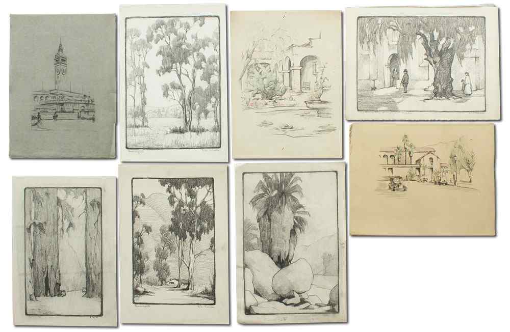 Appraisal: WILCOCKS Edna Marrett American - Collection of drawings to include