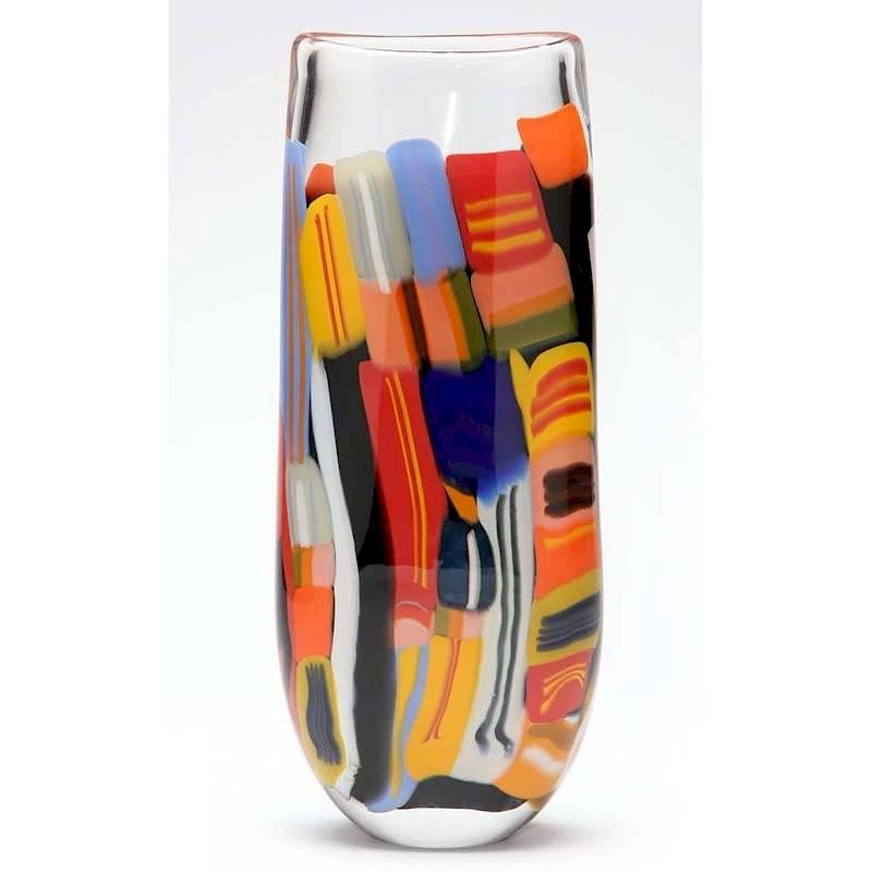 Appraisal: Bengt Hokanson and Trefny Dix Art Glass Vase contemporary cased