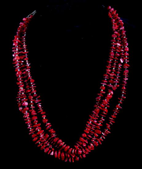 Appraisal: Multistrand Branch Coral and Heshe Bead Necklace For your bidding